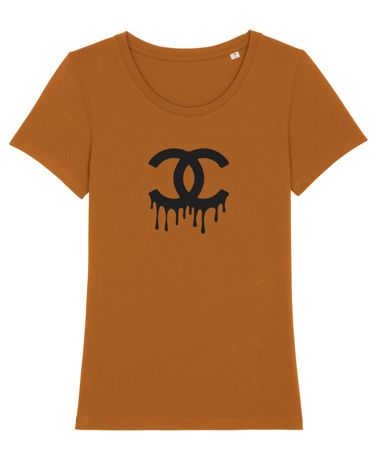 Tricou mânecă scurtă guler larg fitted Damă Expresser Roasted Orange
