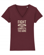 Fight And Complete The Game Tricou mânecă scurtă guler V Damă Evoker