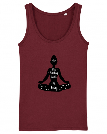 Yoga - starting with by being Burgundy