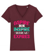 Aspire To Inspire Before We Expires Tricou mânecă scurtă guler V Damă Evoker