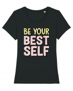 Be Your Best Self Tricou mânecă scurtă guler larg fitted Damă Expresser