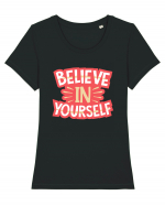 Believe In Yourself Tricou mânecă scurtă guler larg fitted Damă Expresser