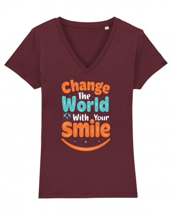 Change The World With Your Smile Burgundy