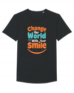 Change The World With Your Smile Tricou mânecă scurtă guler larg Bărbat Skater