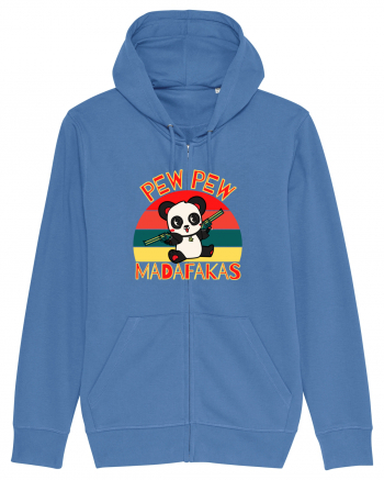 Funny Panda With Guns Bright Blue