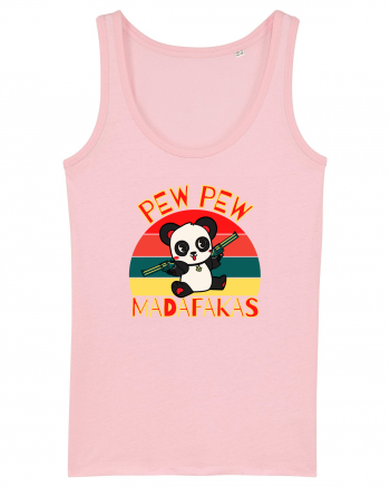 Funny Panda With Guns Cotton Pink