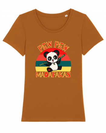 Funny Panda With Guns Roasted Orange