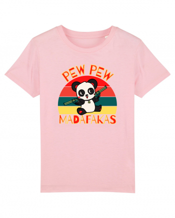 Funny Panda With Guns Cotton Pink