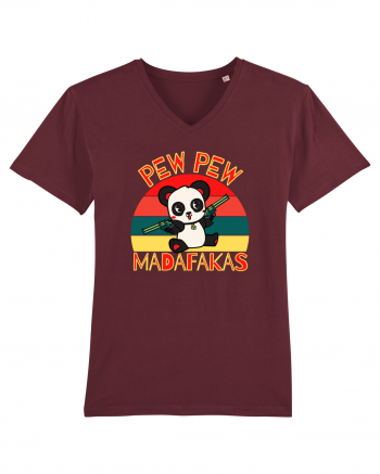 Funny Panda With Guns Burgundy