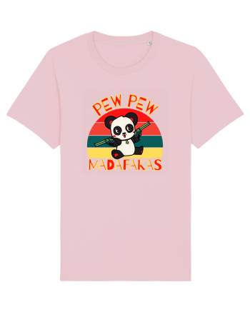 Funny Panda With Guns Cotton Pink