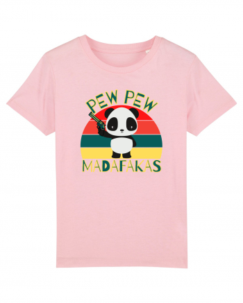 Funny Panda With Guns Cotton Pink