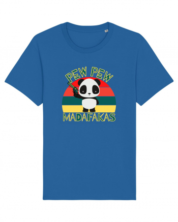 Funny Panda With Guns Royal Blue