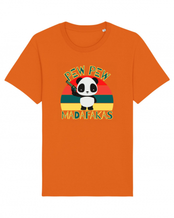 Funny Panda With Guns Bright Orange