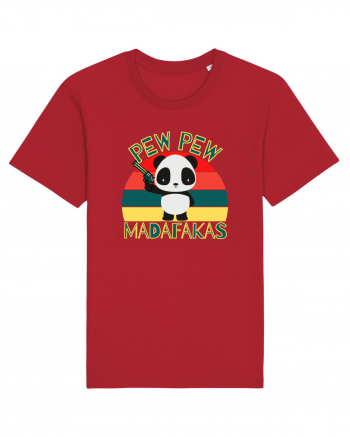 Funny Panda With Guns Red