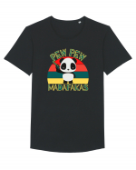 Funny Panda With Guns Tricou mânecă scurtă guler larg Bărbat Skater