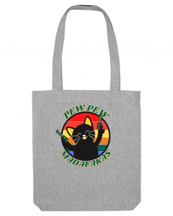 Funny Cat With Guns Heather Grey