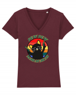 Funny Cat With Guns Tricou mânecă scurtă guler V Damă Evoker