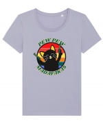 Funny Cat With Guns Tricou mânecă scurtă guler larg fitted Damă Expresser