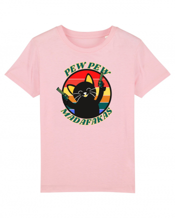 Funny Cat With Guns Cotton Pink