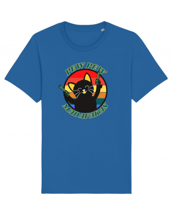 Funny Cat With Guns Royal Blue