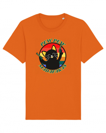 Funny Cat With Guns Bright Orange