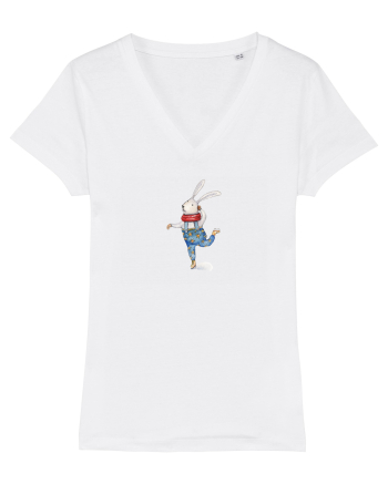 Ice Skating Bunny White