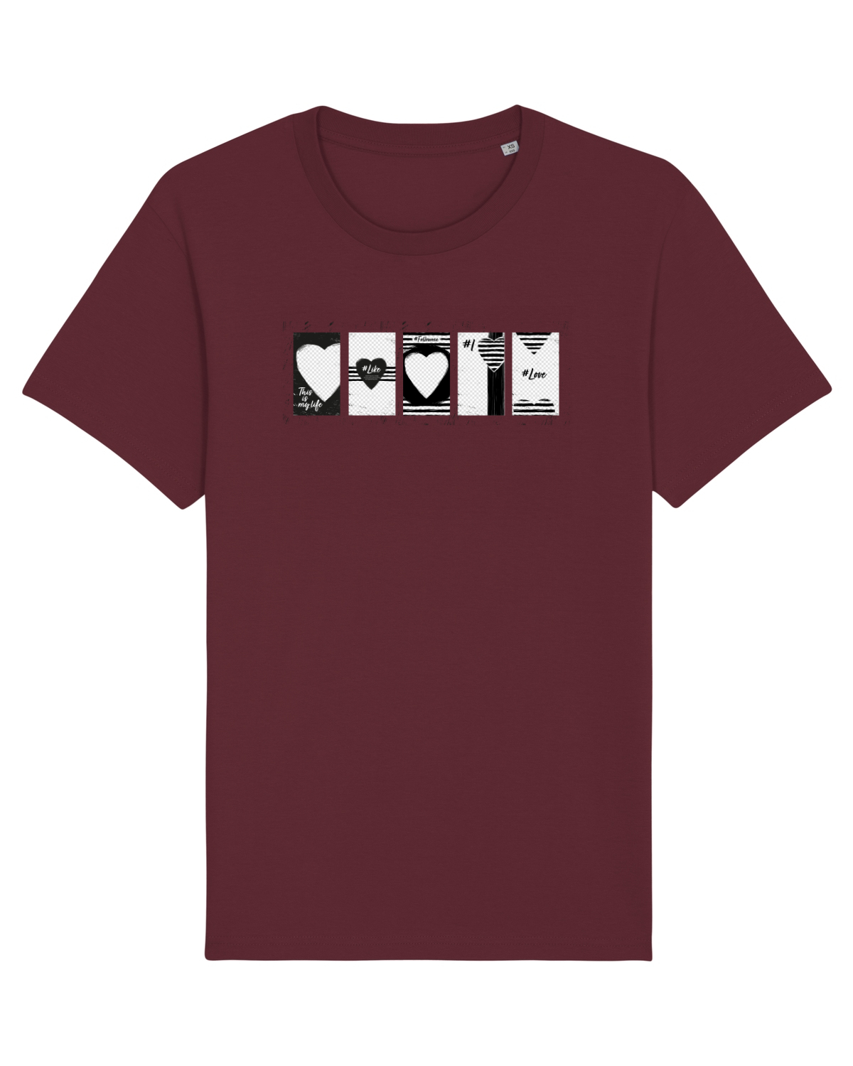 Tricou mânecă scurtă Unisex Rocker Burgundy