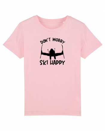 Don't Worry, Ski Happy Cotton Pink