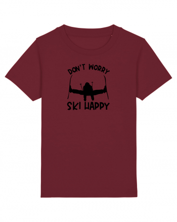 Don't Worry, Ski Happy Burgundy