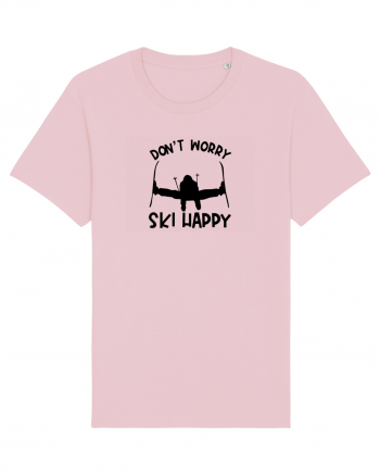 Don't Worry, Ski Happy Cotton Pink