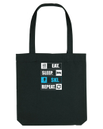 Eat Sleep Ski Repeat Sacoșă textilă