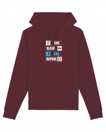 Eat Sleep Ski Repeat Burgundy