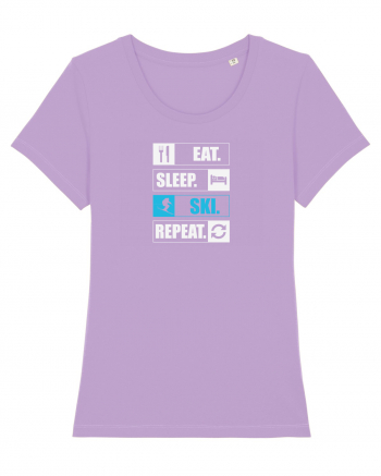 Eat Sleep Ski Repeat Lavender Dawn