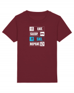 Eat Sleep Ski Repeat Tricou mânecă scurtă  Copii Mini Creator