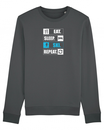 Eat Sleep Ski Repeat Anthracite