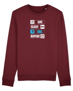 Eat Sleep Ski Repeat Bluză mânecă lungă Unisex Rise