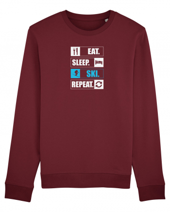 Eat Sleep Ski Repeat Burgundy