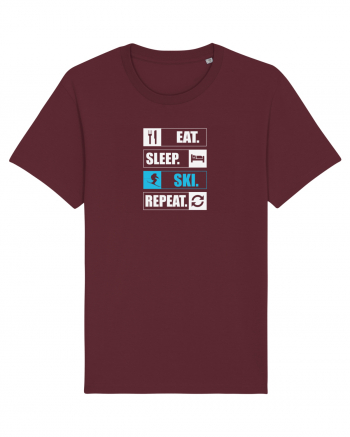 Eat Sleep Ski Repeat Burgundy