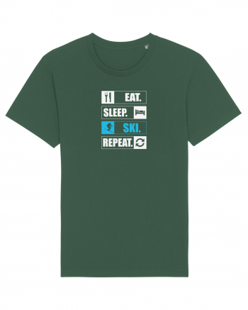 Eat Sleep Ski Repeat Bottle Green