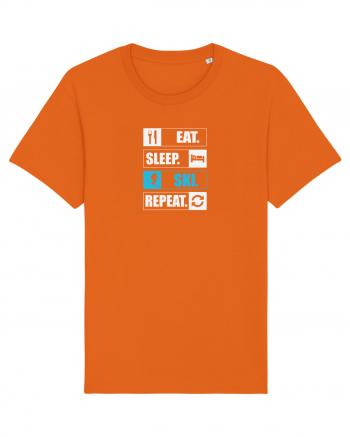 Eat Sleep Ski Repeat Bright Orange