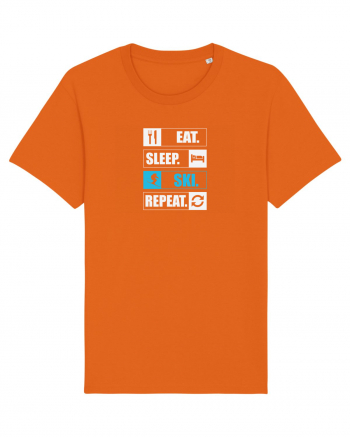 Eat Sleep Ski Repeat Bright Orange