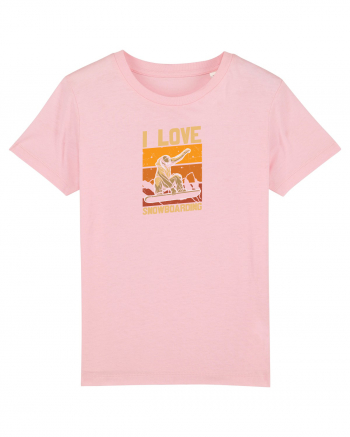 I Love Snowboarding Cotton Pink