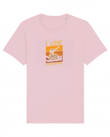 I Love Snowboarding Cotton Pink