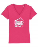 I Need Vitamin Ski Tricou mânecă scurtă guler V Damă Evoker