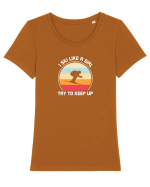 I Ski Like A Girl, Try To Keep Up Tricou mânecă scurtă guler larg fitted Damă Expresser