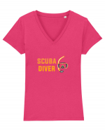 SCUBA DIVER Tricou mânecă scurtă guler V Damă Evoker