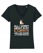 CORGI Tricou mânecă scurtă guler V Damă Evoker