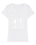 GIRLFRIEND Tricou mânecă scurtă guler V Damă Evoker