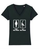 GIRLFRIEND Tricou mânecă scurtă guler V Damă Evoker