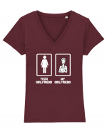 GIRLFRIEND Tricou mânecă scurtă guler V Damă Evoker